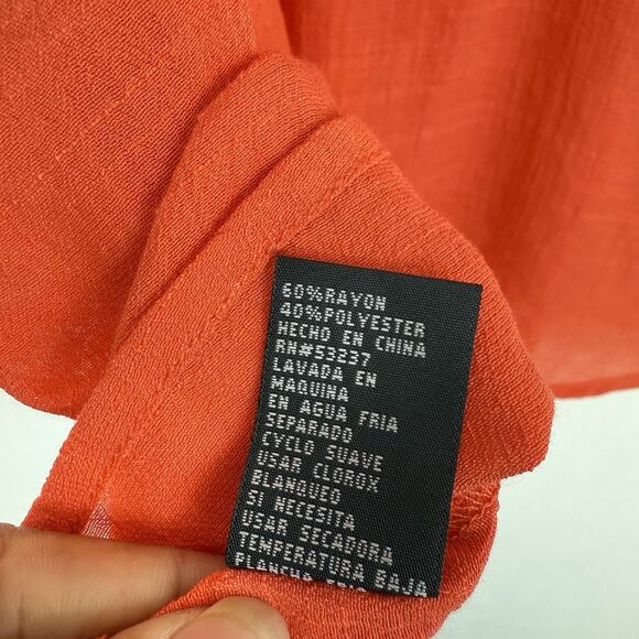 Unique Spectrum Women's Crochet Orange Size 2X Blouse Tunic Short Sleeve - Picture 12 of 15